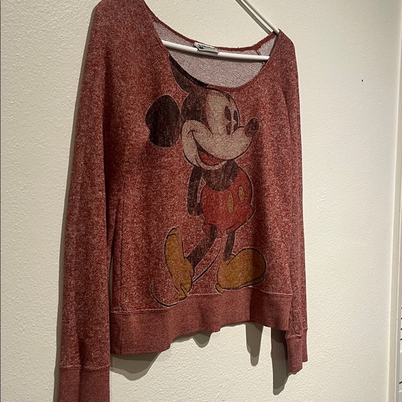 Disney Parks Mickey Mouse Long Sleeve Boatneck Sweater - Picture 3 of 5